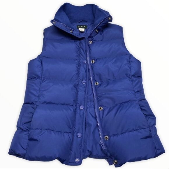J.Crew Women’s Blue Puffer Down Vest size XS - Picture 3 of 10